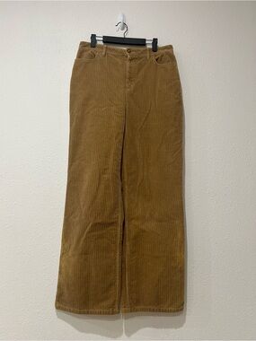 Sezane Wide Leg Trouser Dark Beige Corduroy